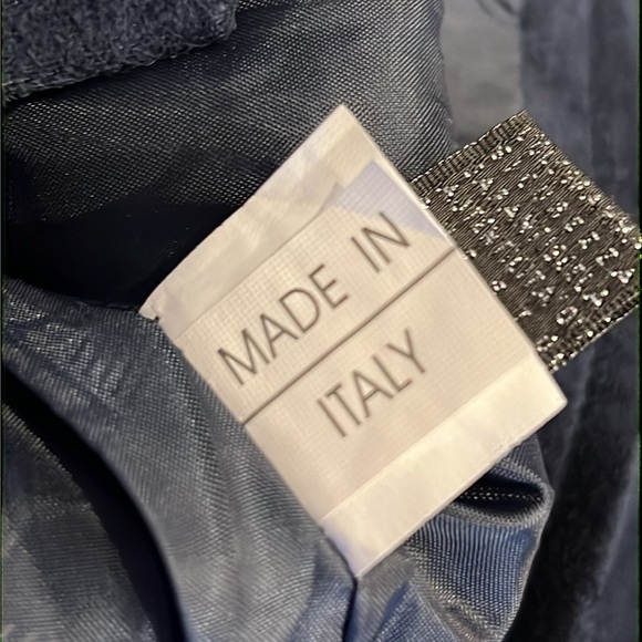 ⭐️ New A Collezioni Suede Navy Lined Jacket Size Medium - Picture 5 of 8